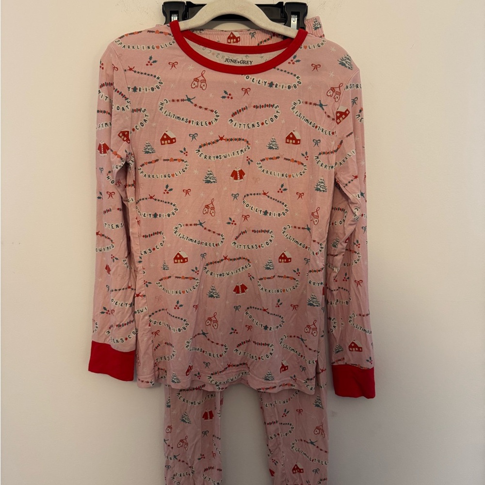 Pink Kids Holiday Pajama Set